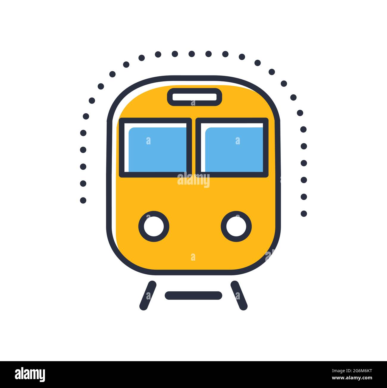 Icona Train. Cartello di trasporto isolato su sfondo bianco. Elementi di design, colorati. Elemento per concetti mobili e applicazioni Web. Illustratore vettoriale a stile piatto Illustrazione Vettoriale