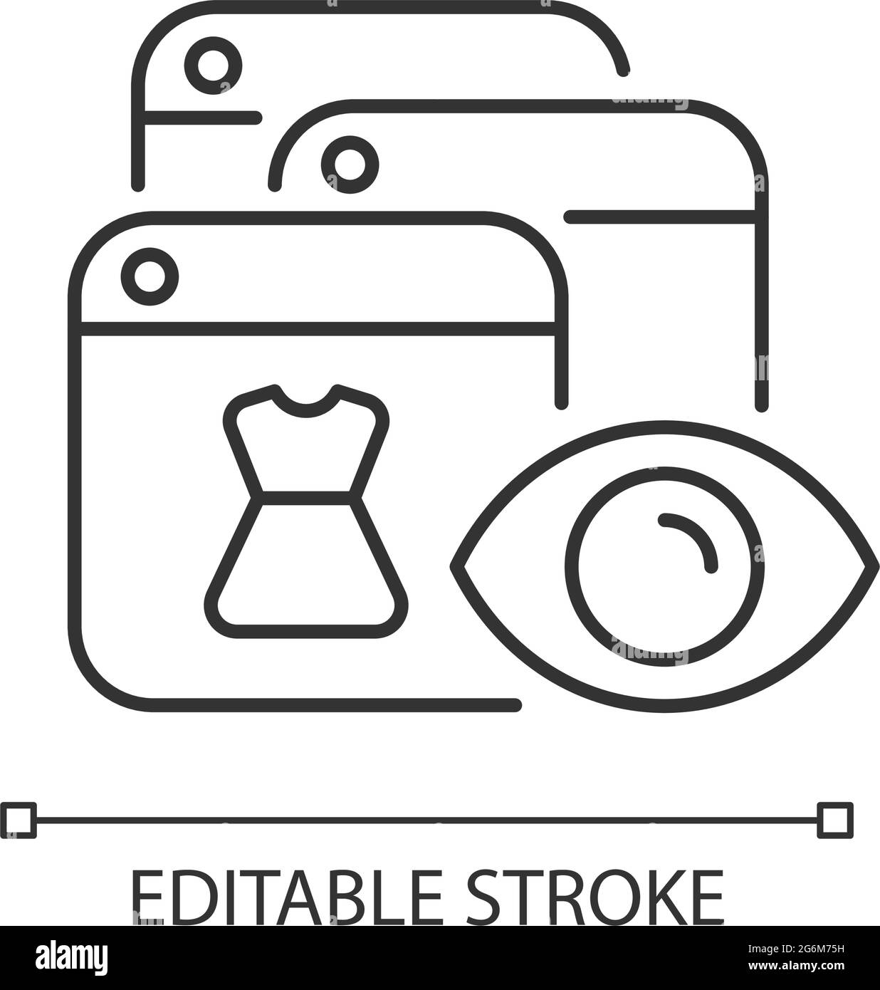Icona lineare di monitoraggio comportamentale online Illustrazione Vettoriale
