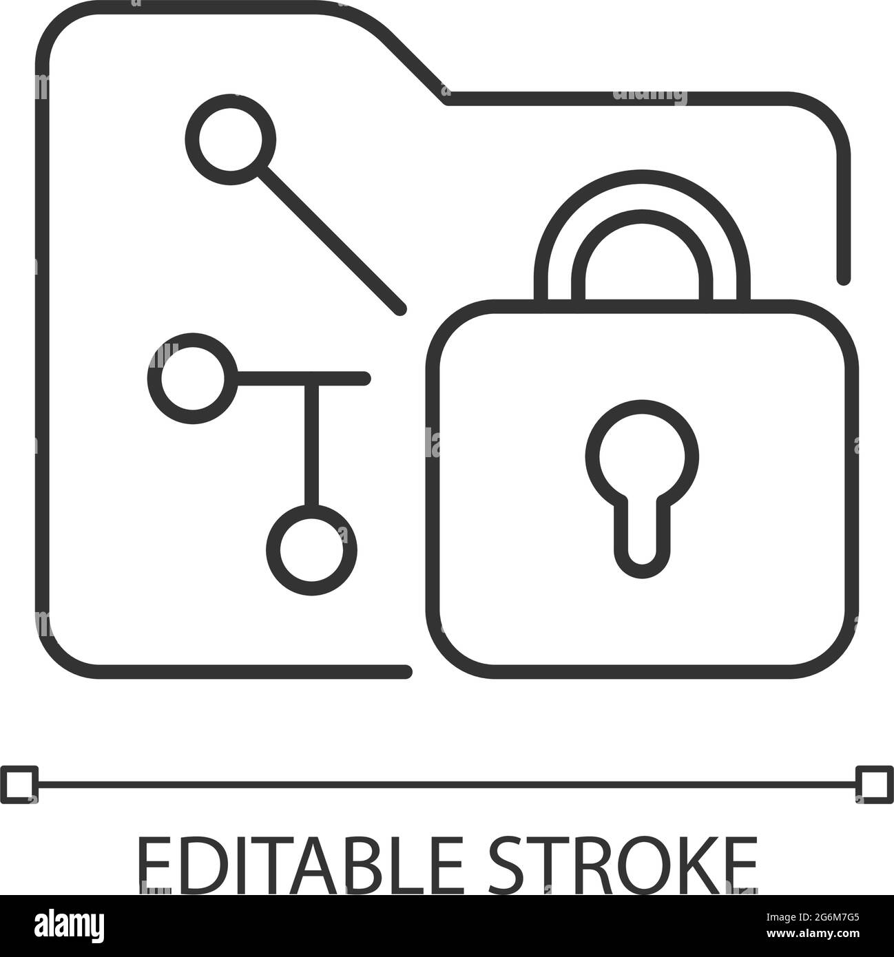 Icona lineare crittografia dati Illustrazione Vettoriale