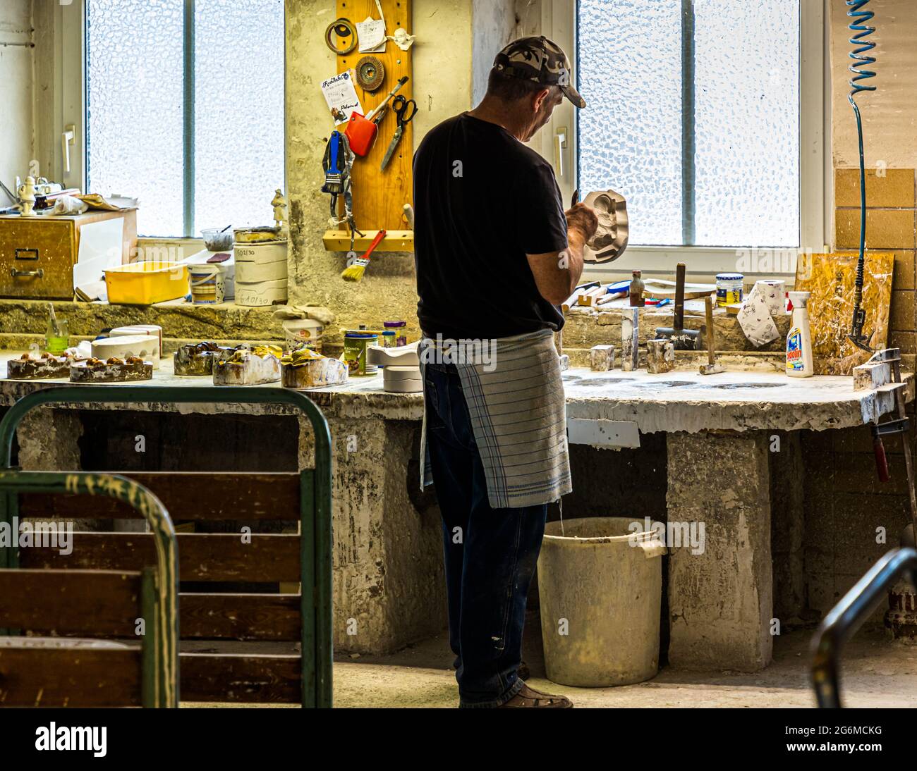 Marolin Manufacture fondata da Richard Mahr produce figurine Papier-Mache finemente dettagliate a Steinach, Germania Foto Stock