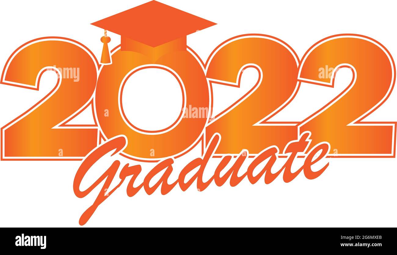 Classe arancione di 2022 laureati Illustrazione Vettoriale