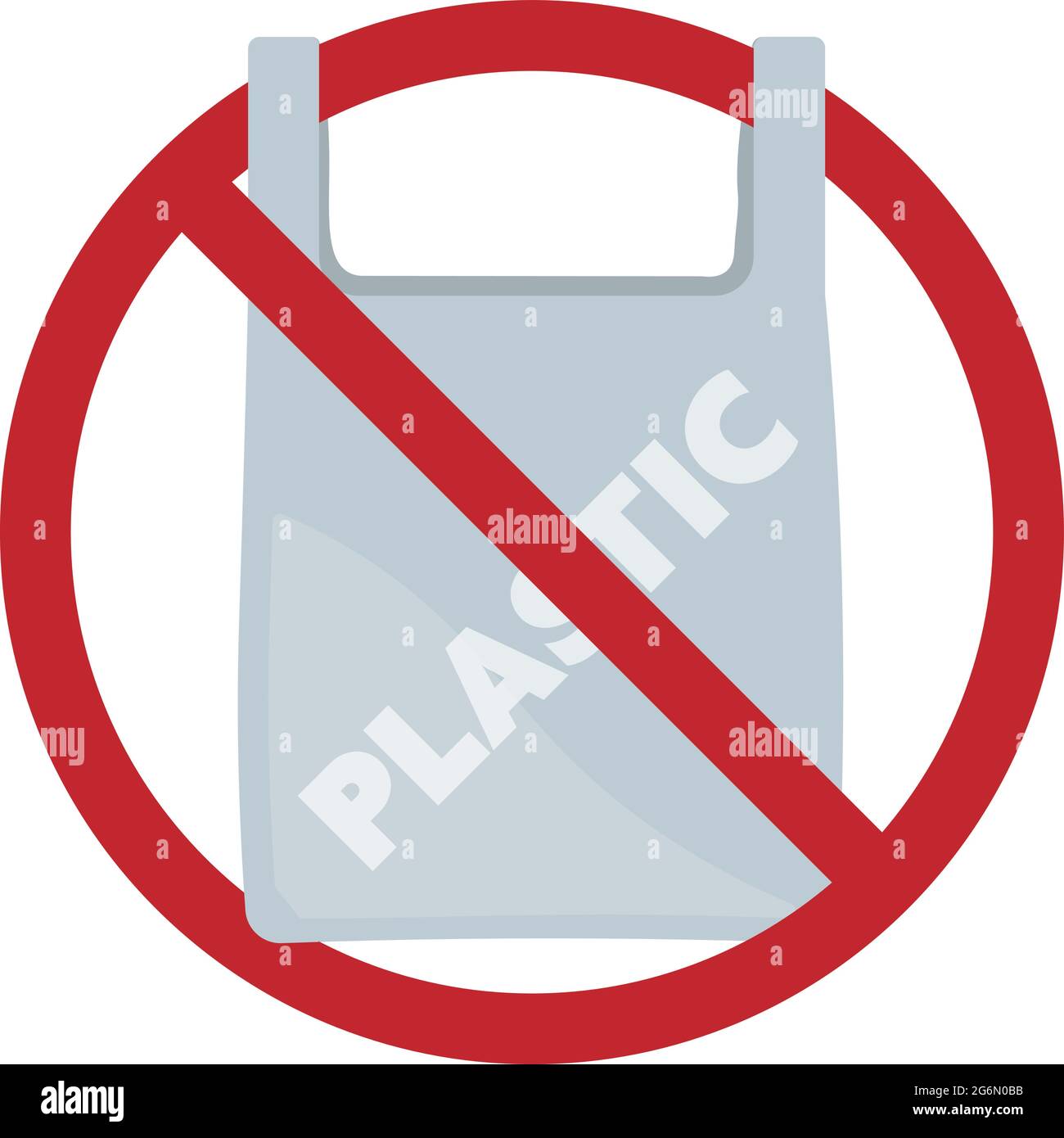 nessun sacchetto di plastica, cartello di plastica senza sacchetto o illustrazione vettoriale del simbolo Illustrazione Vettoriale
