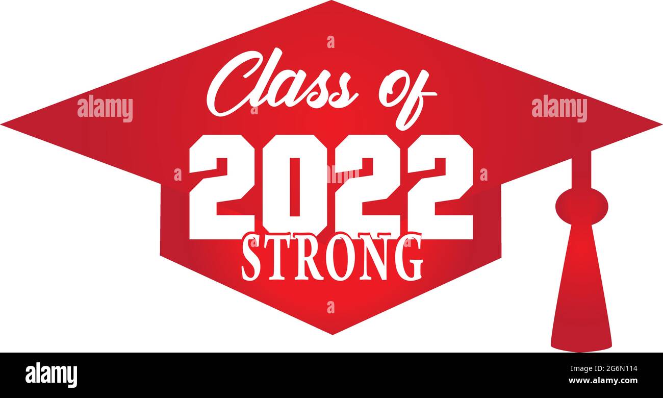 Classe di 2022 tappi rosso per graduazioni Illustrazione Vettoriale