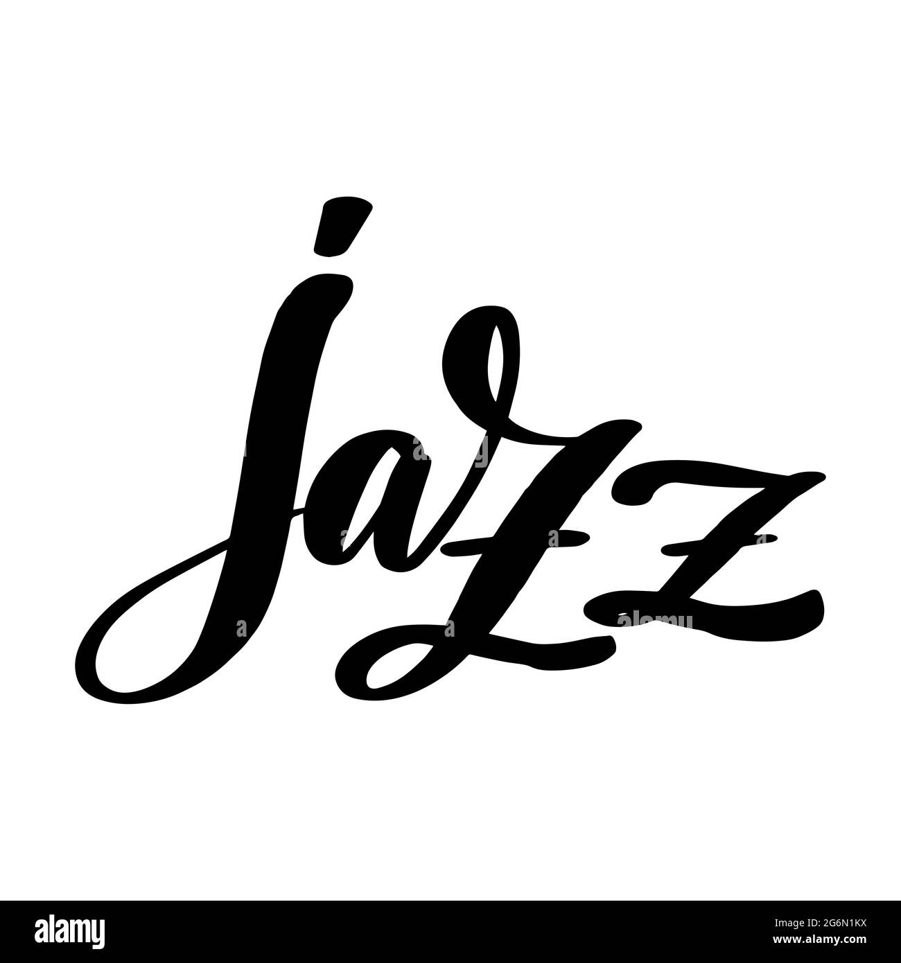 Jazz. Scritta disegnata a mano unica e calligrafia moderna. Illustrazione Vettoriale