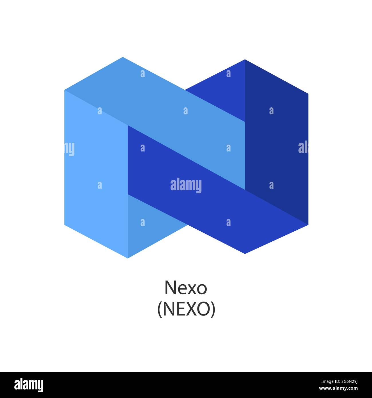 Logo vettoriale Nexo decentralizzato per criptovaluta Illustrazione Vettoriale