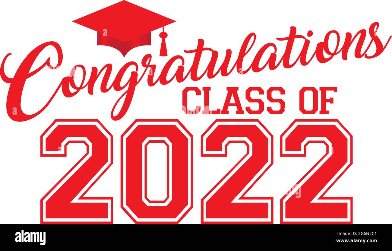 Red Congratulations Classe 2022 Illustrazione Vettoriale