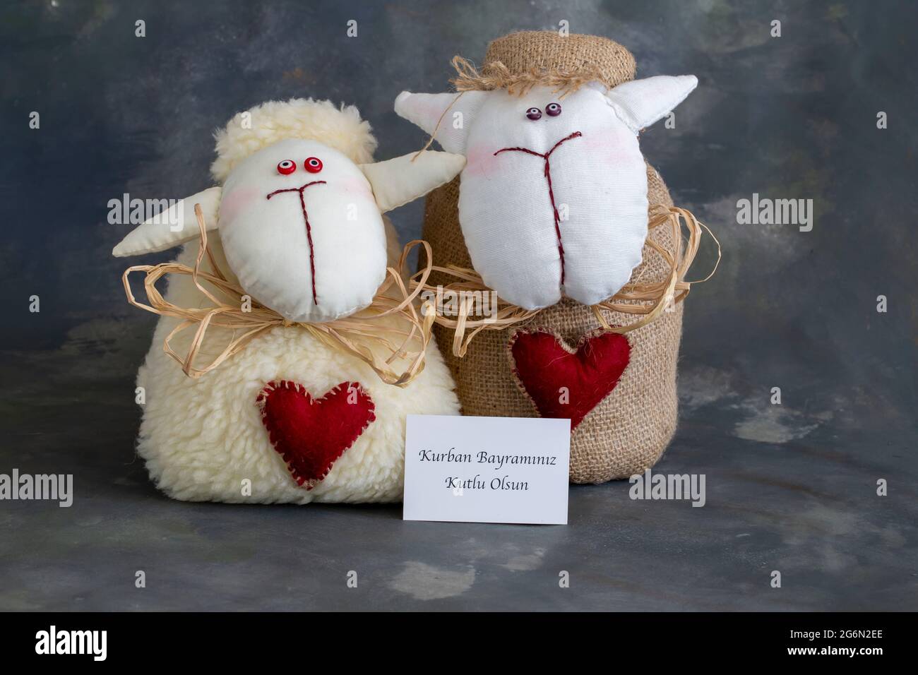Festa del sacrificio dell'agnello per i posti ( 'festa felice del sacrificio' sulla carta scritta in turco scrive,) Foto Stock