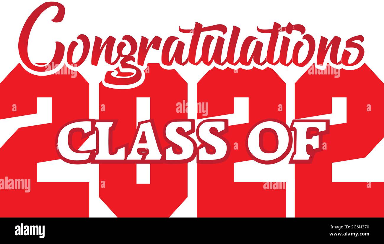 Red Congratulations Classe di 2022 Graphic Illustrazione Vettoriale