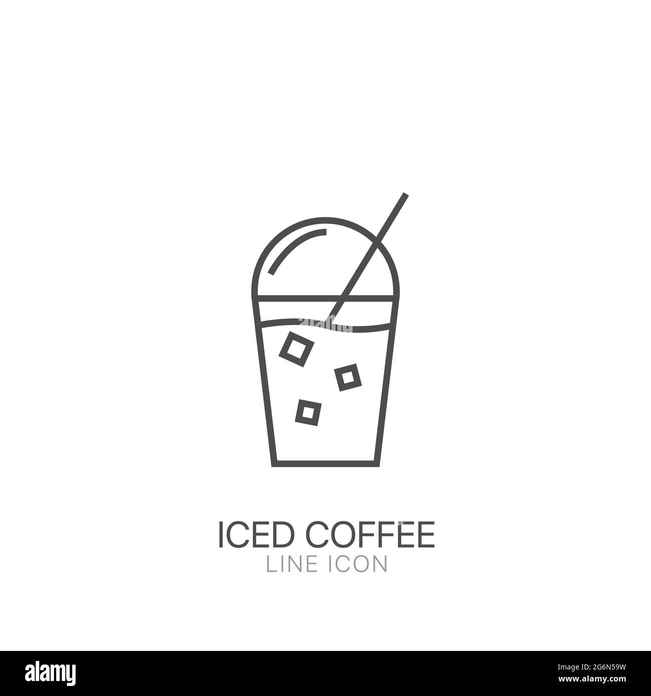 Icona vettoriale del contorno del caffè ghiacciato. Tratto modificabile Illustrazione Vettoriale