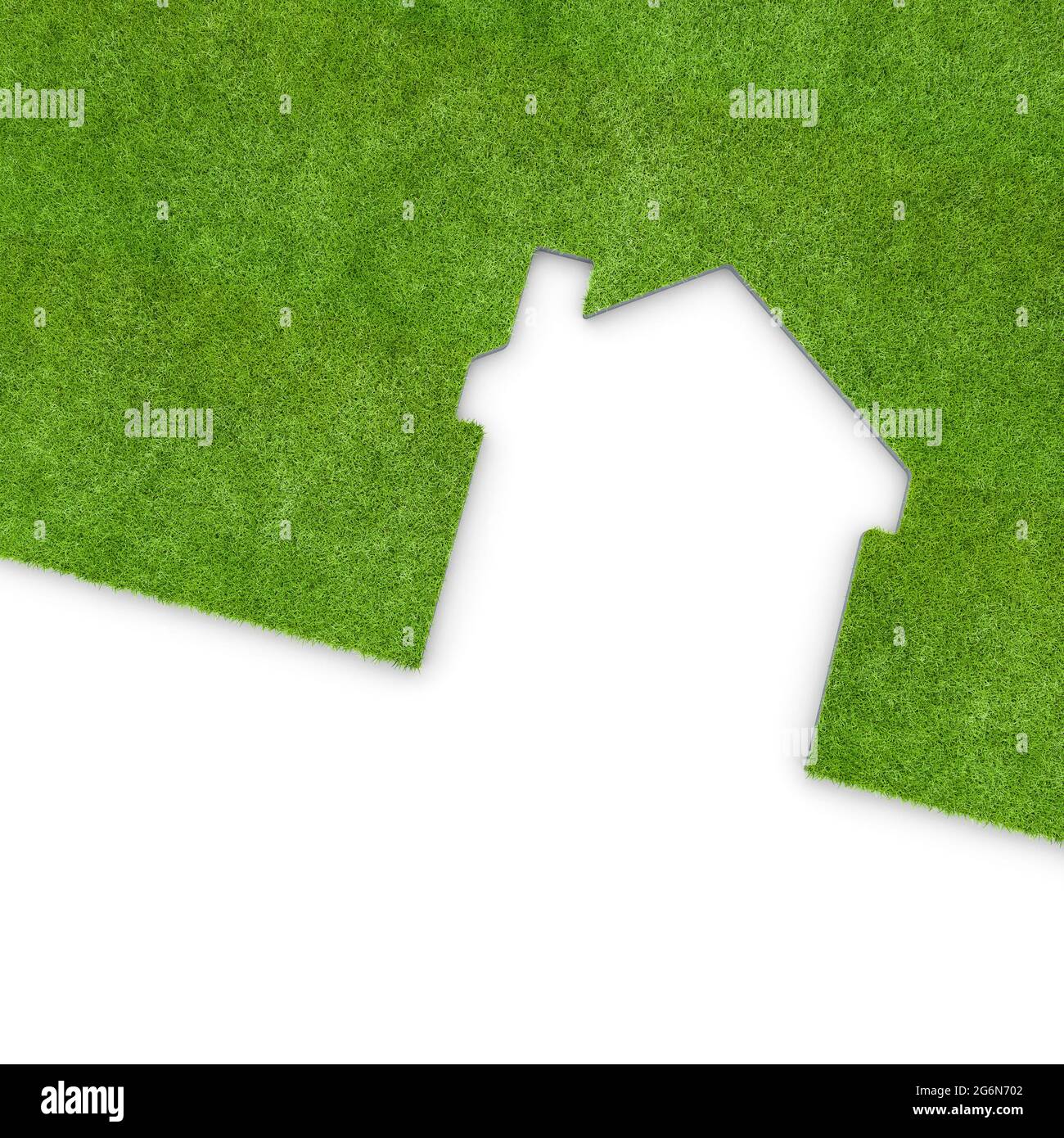 concetto eco-house sostenibile. formato quadrato. rendering 3d Foto Stock