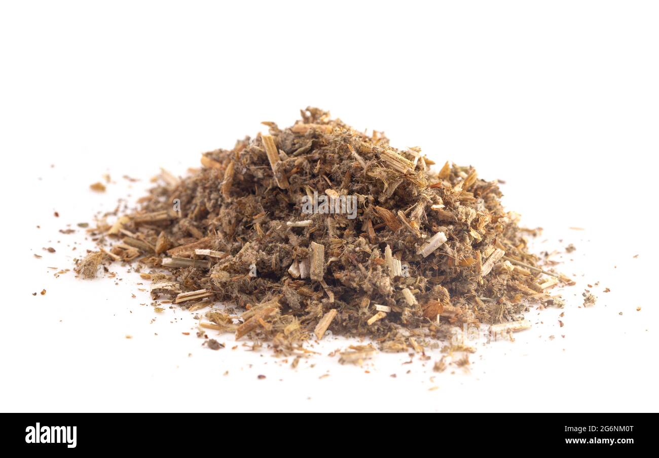 Mucchio di Hequehound essiccato isolato su uno sfondo bianco Foto Stock