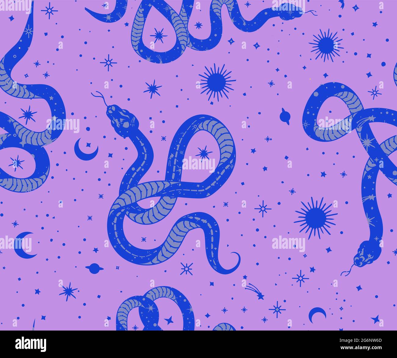 Modelli senza giunture Alchemy esoterico mistico magico celeste talismano con serpente, sole, stelle sacra geometria isolata. L'oggetto dell'occultismo spirituale Illustrazione Vettoriale