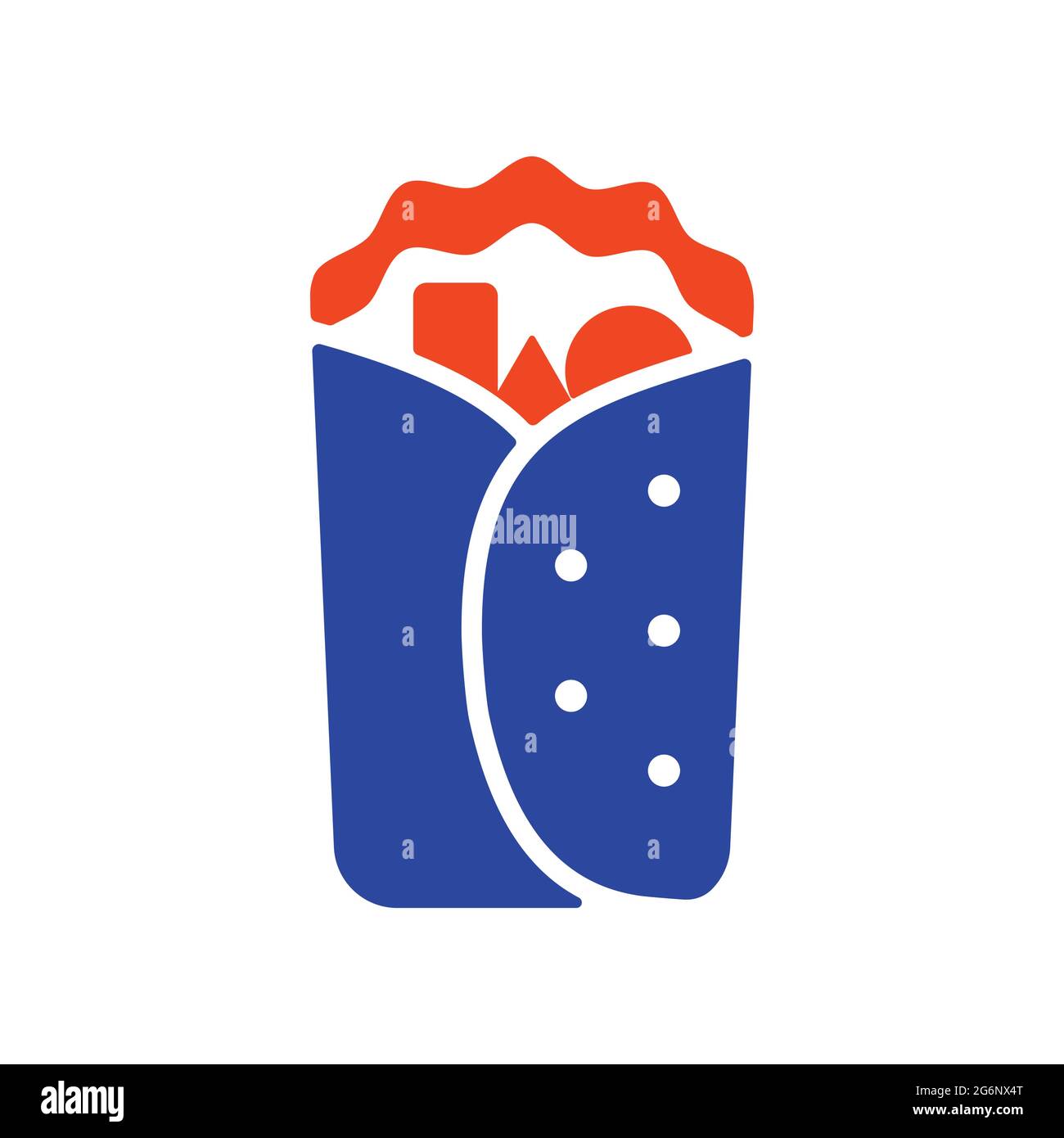 Icona del glifo vettoriale burrito Wrap. Cartello fast food. Simbolo grafico per la progettazione di siti Web e applicazioni, logo, app, interfaccia utente Illustrazione Vettoriale
