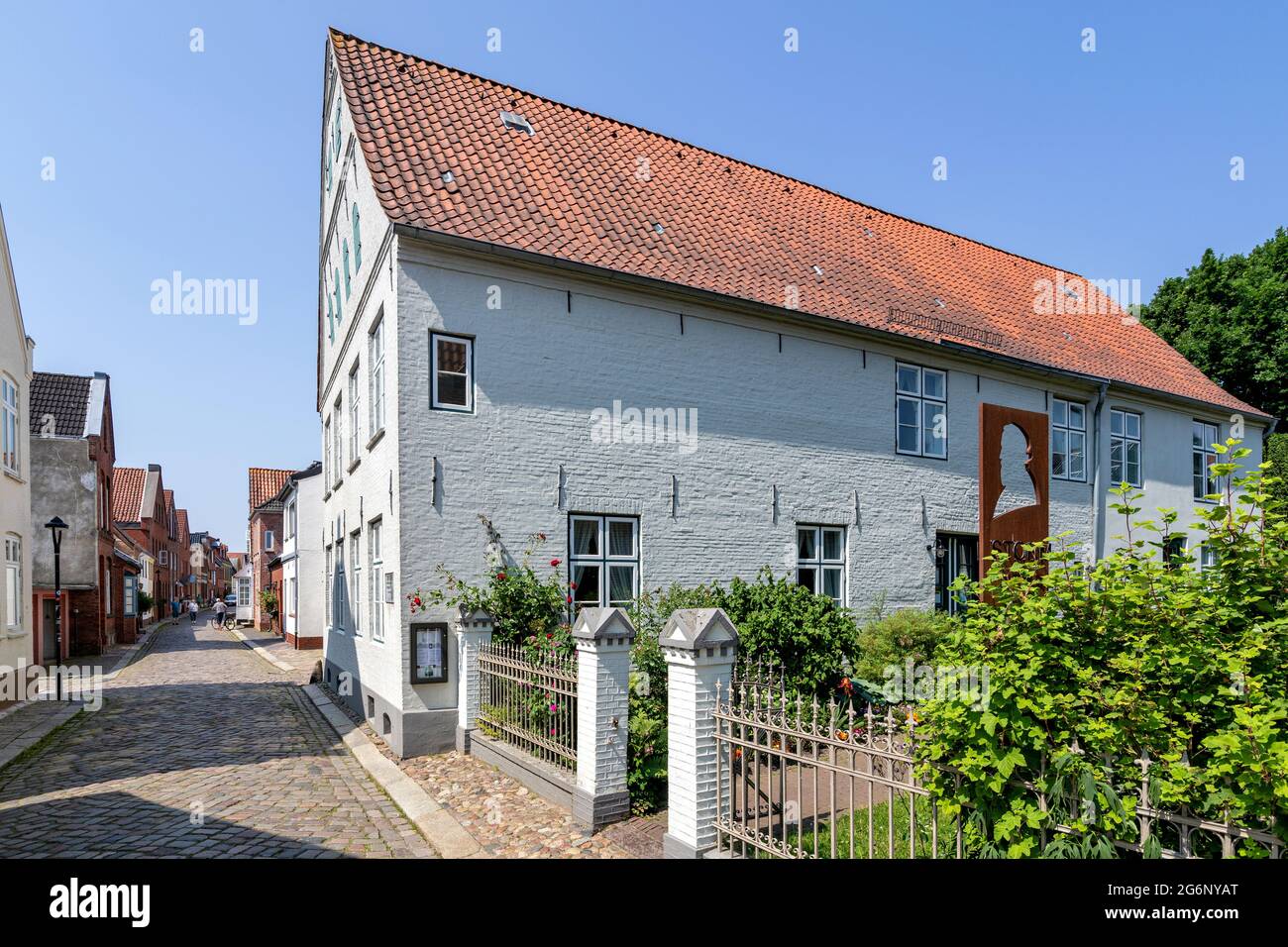 La Casa Theodor-Storm di Husum, in Schleswig-Holstein, è un museo letterario per il poeta e scrittore Theodor Storm, che qui visse dal 1866 al 1880. Foto Stock