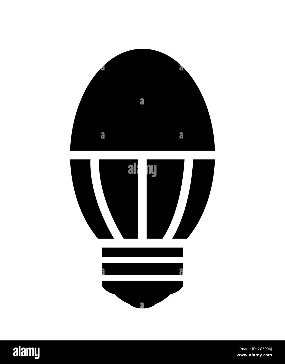 Una silhouette singola di lampada a risparmio energetico ambientale Illustrazione Vettoriale