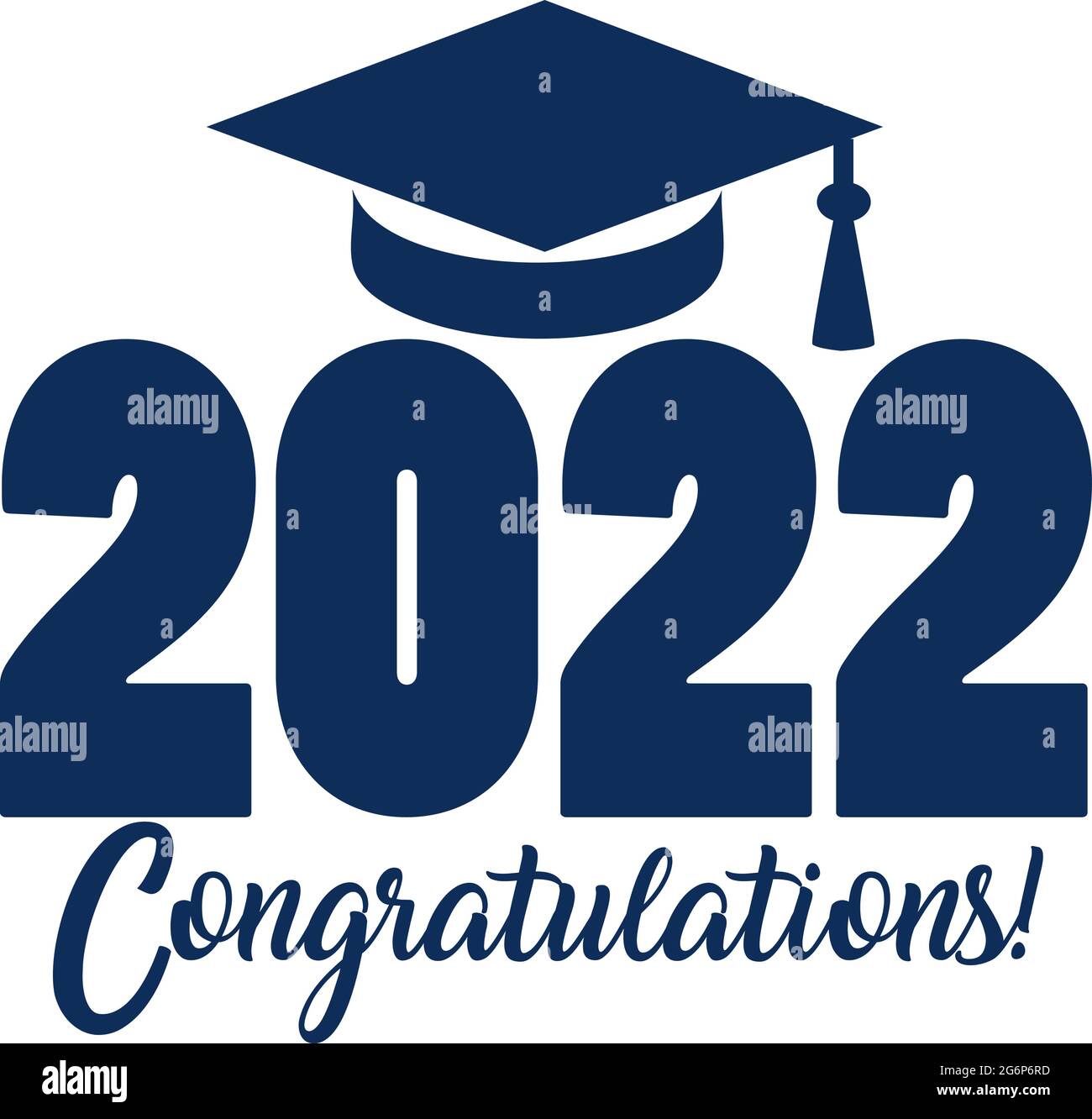 Congratulazioni classe di 2022 Blue Graphic Illustrazione Vettoriale