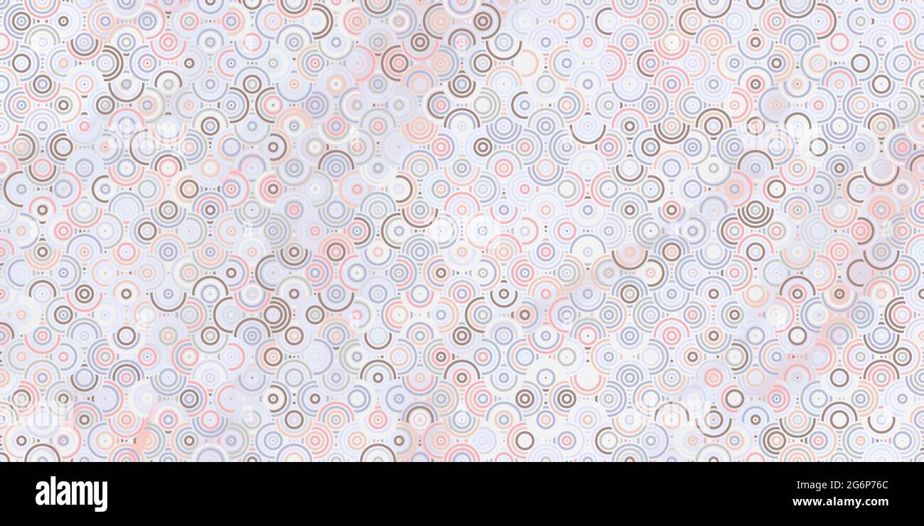Astratto geometrico senza giunture cerchi overlapping.Bright color pastello design per sfondo, tappeto, carta da parati, abbigliamento, wrapping, batik, tessuto Illustrazione Vettoriale