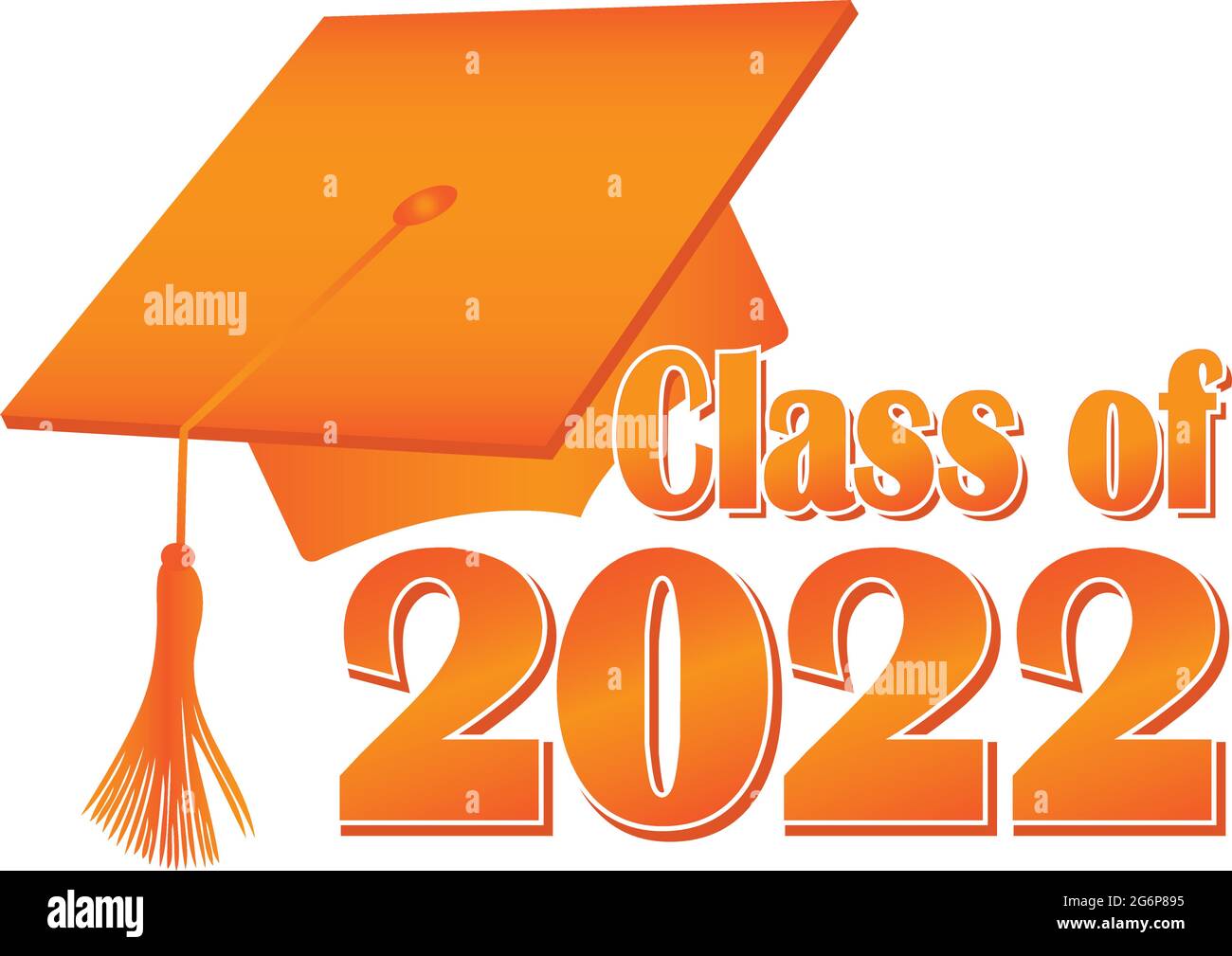 Tappo graduato arancione classe 2022 Illustrazione Vettoriale