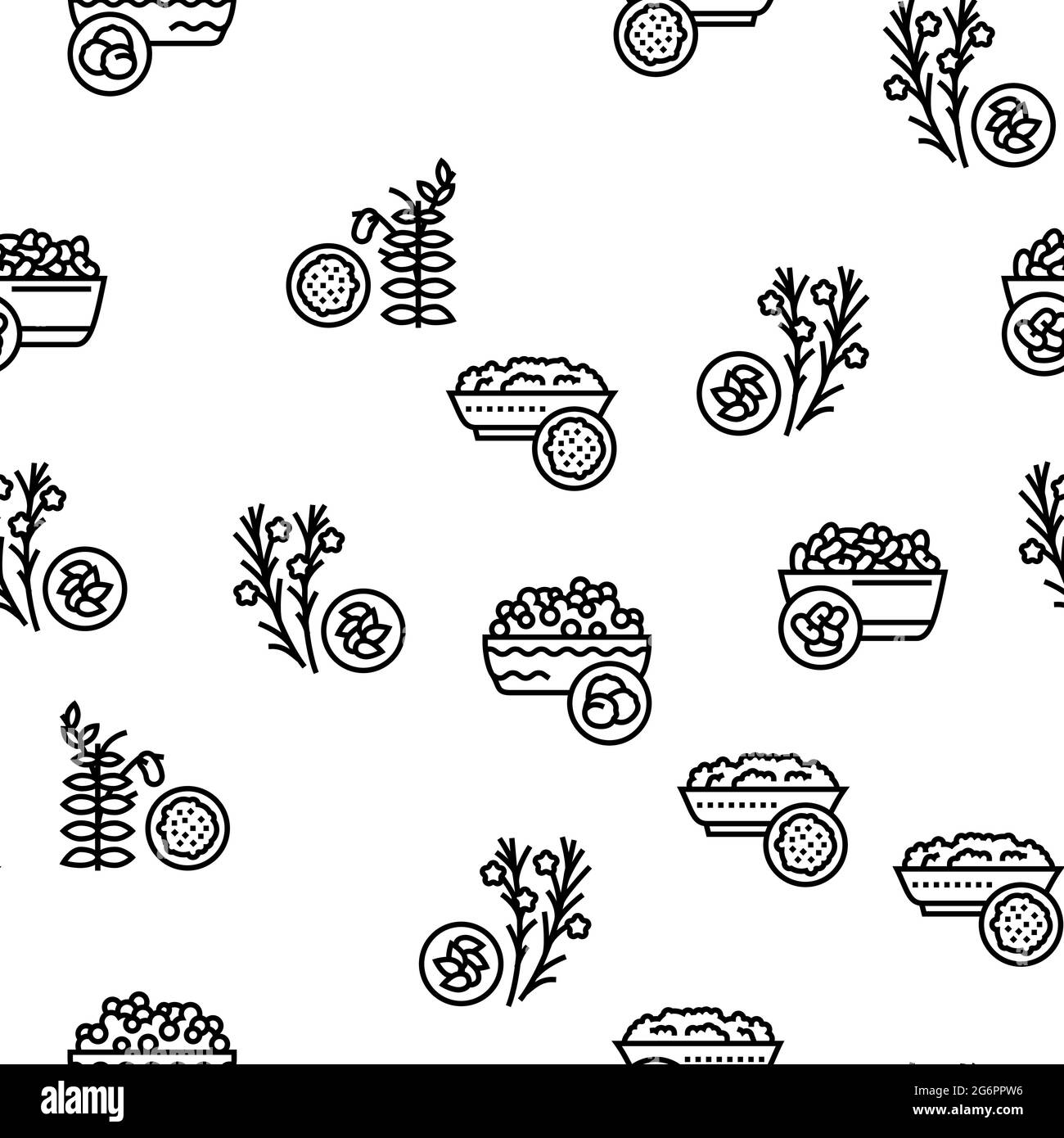 Modello senza cuciture Natural Food Vector Groats Illustrazione Vettoriale