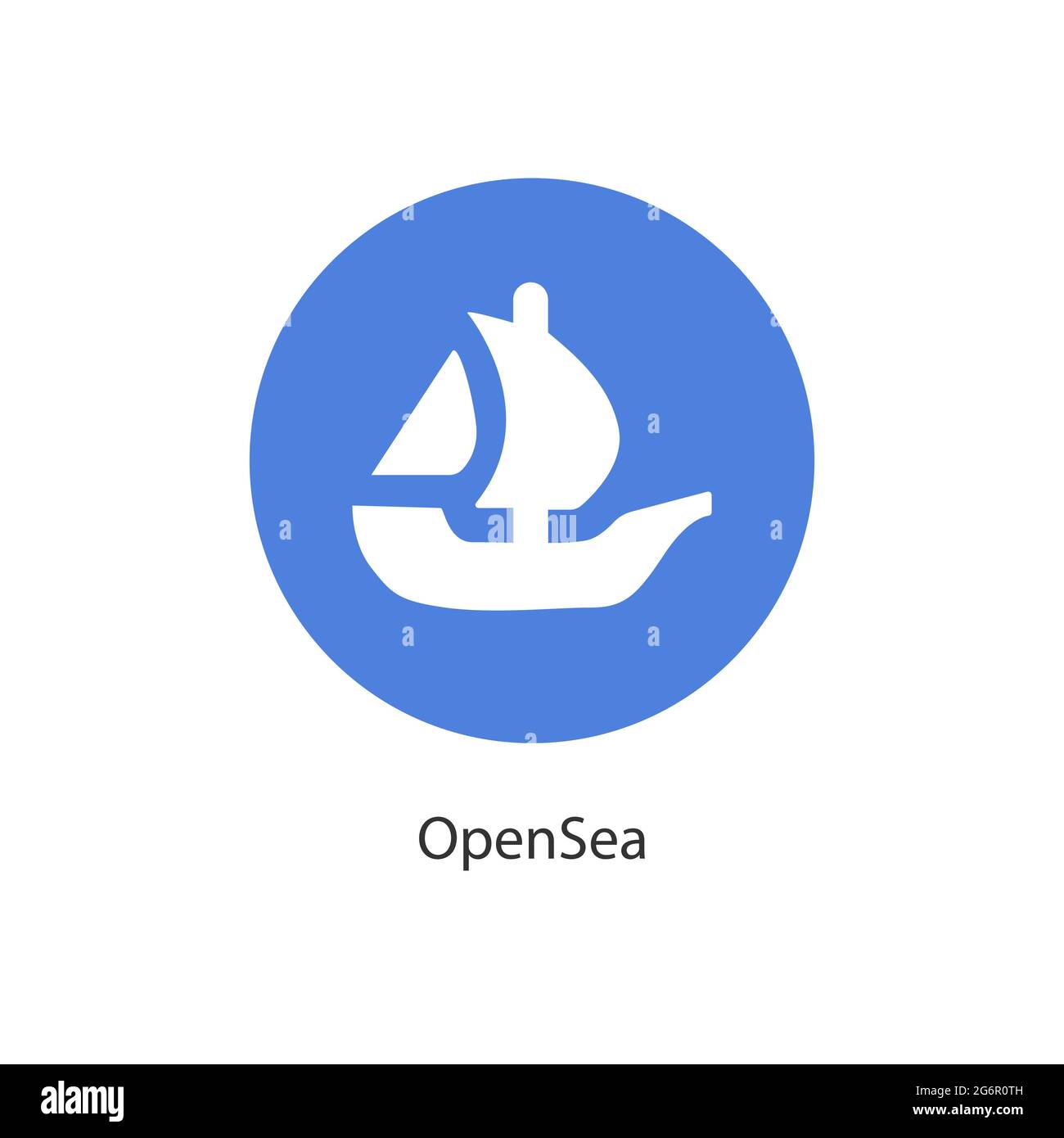 Logo vettoriale di criptovaluta decentrata OpenSea Illustrazione Vettoriale