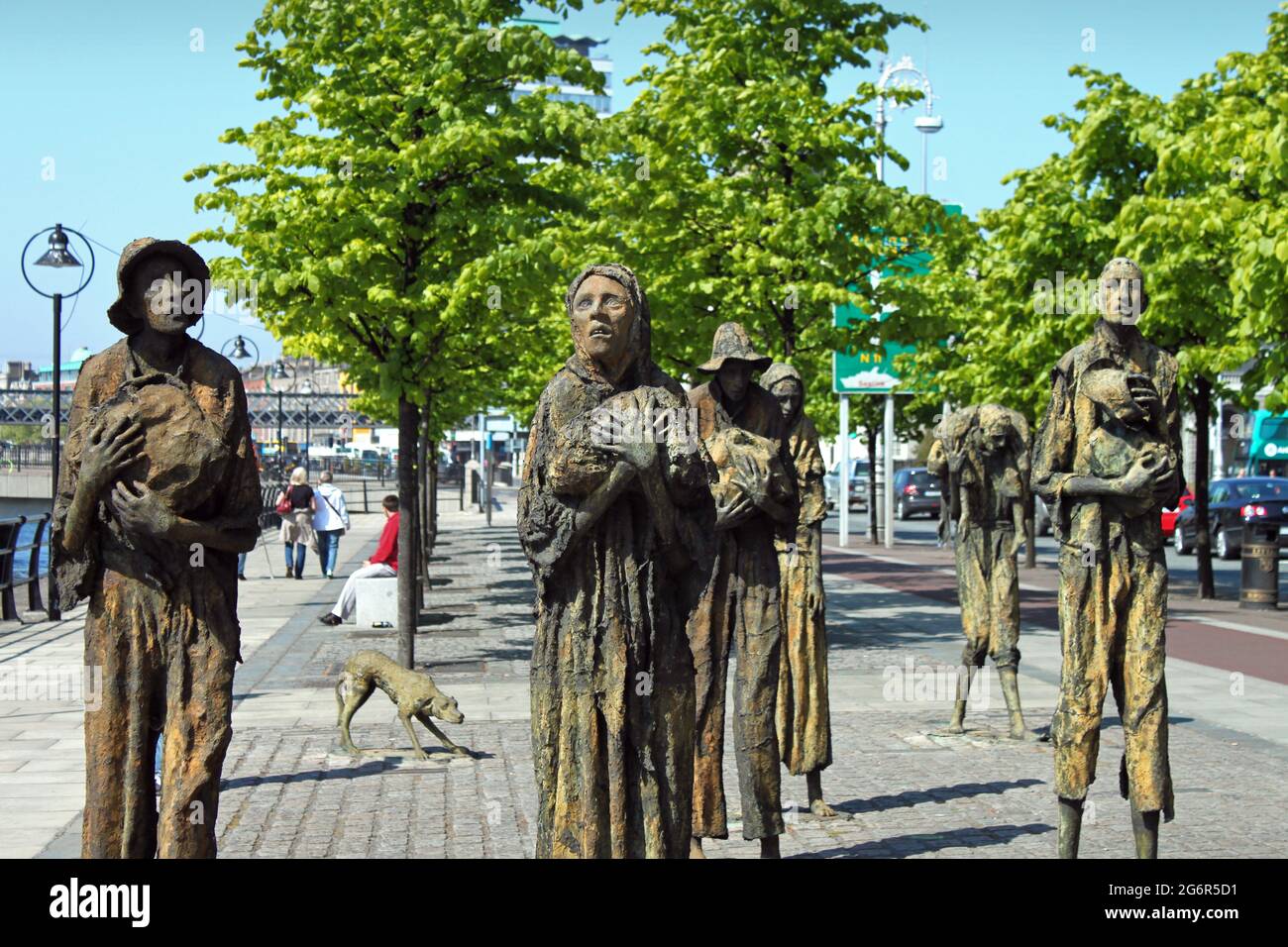 Il memoriale della carestia sulla banchina della città di Dublino. Foto Stock