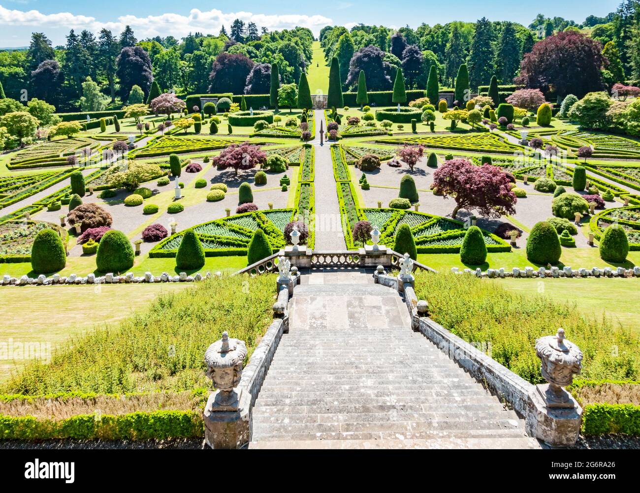 Drummond Castle Gardens Muthill Crief Perth e Kinross Scotland UK Foto Stock