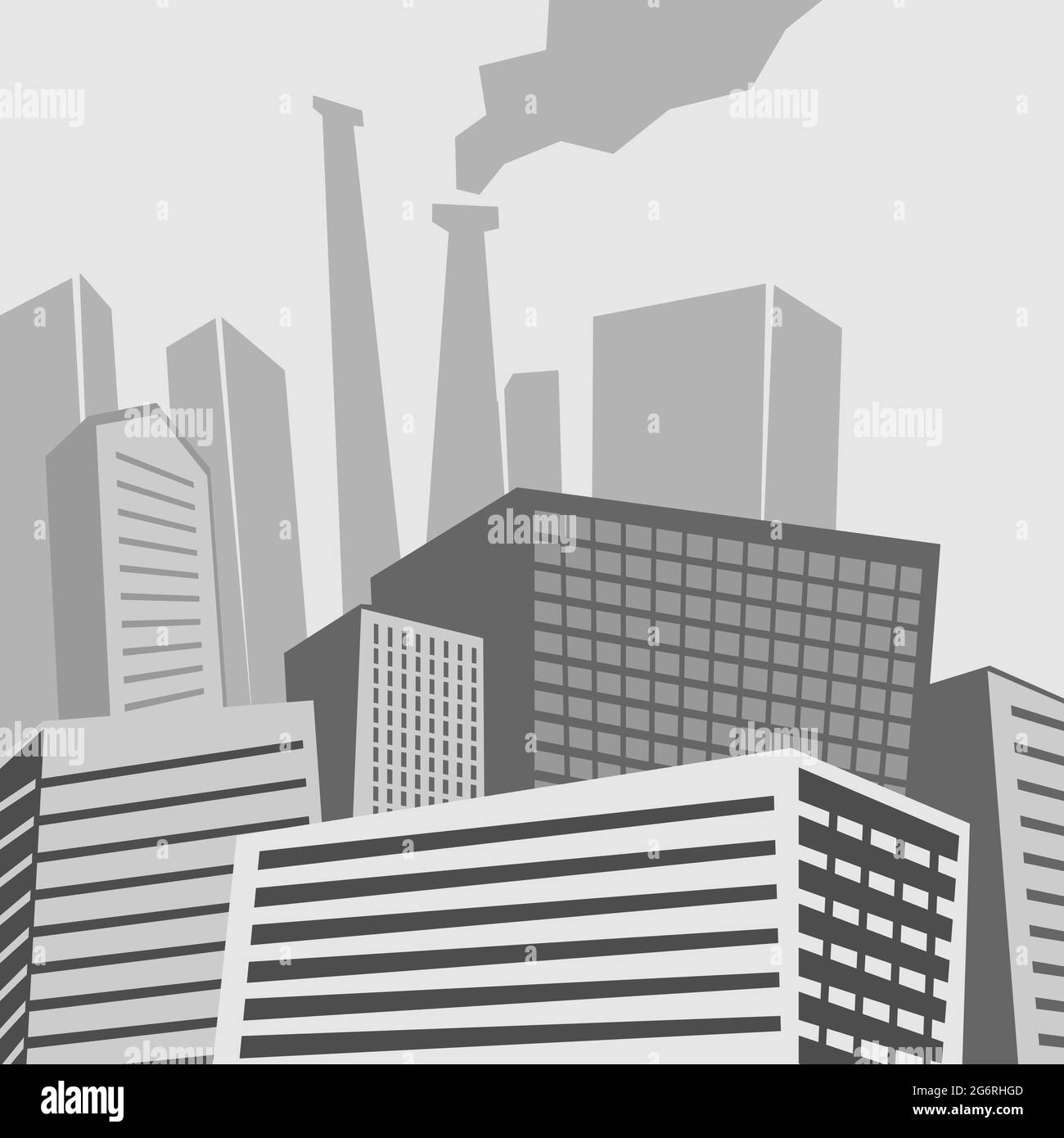 Illustrazione di Vector Panorama Area industriale moderna Foto Stock