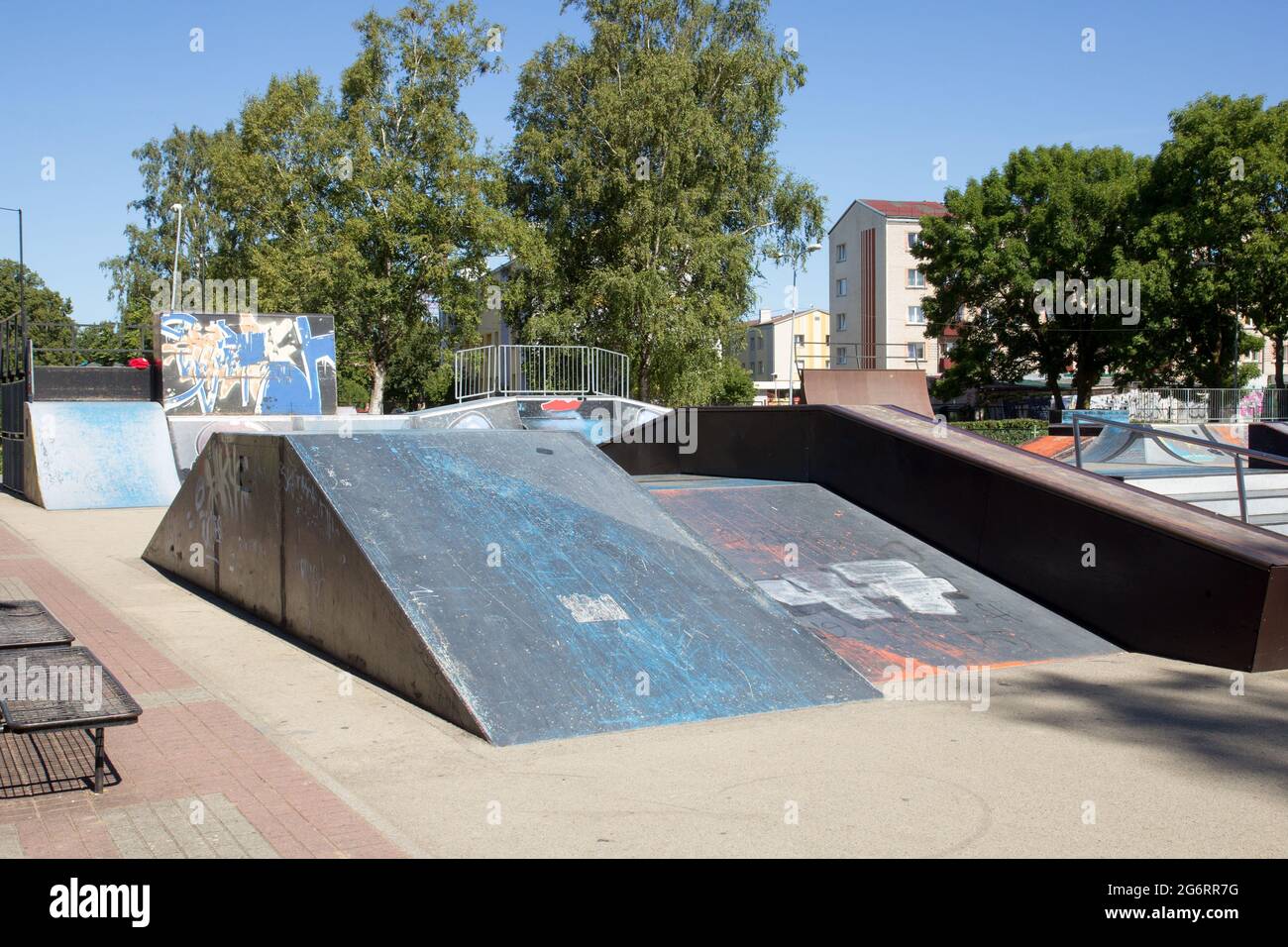 Parco per skateboard vuoto Foto Stock