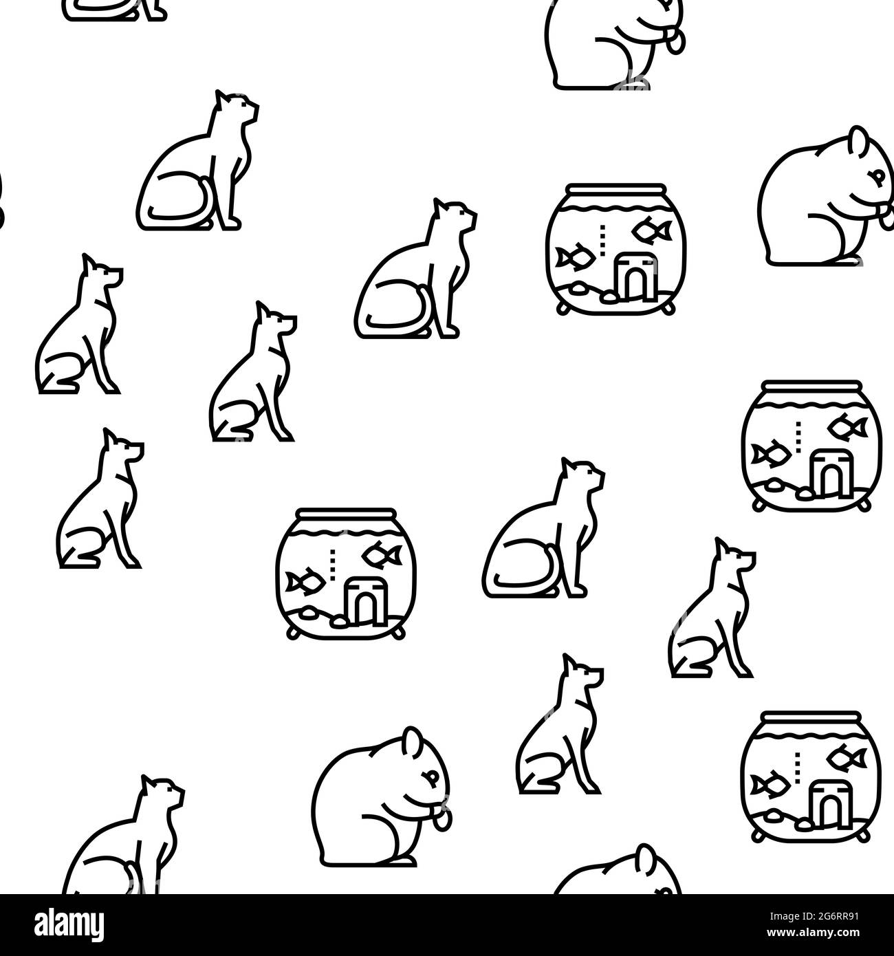 Animali domestici modello senza giunture vettore animale domestico Illustrazione Vettoriale