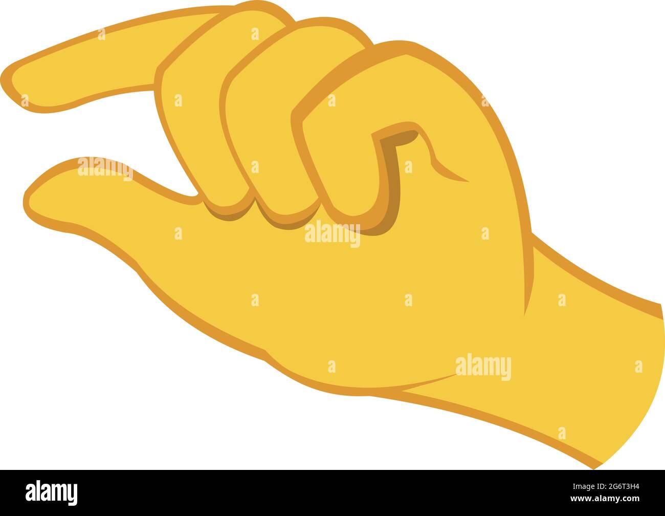 Emoticon vettoriale illustrazione di una mano che effettua un gesto di misurazione Illustrazione Vettoriale
