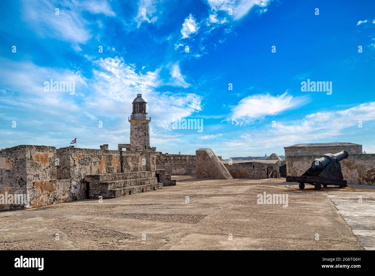 Caratteristiche architettoniche nel castello di El Morro, l'Avana, Cuba Foto Stock