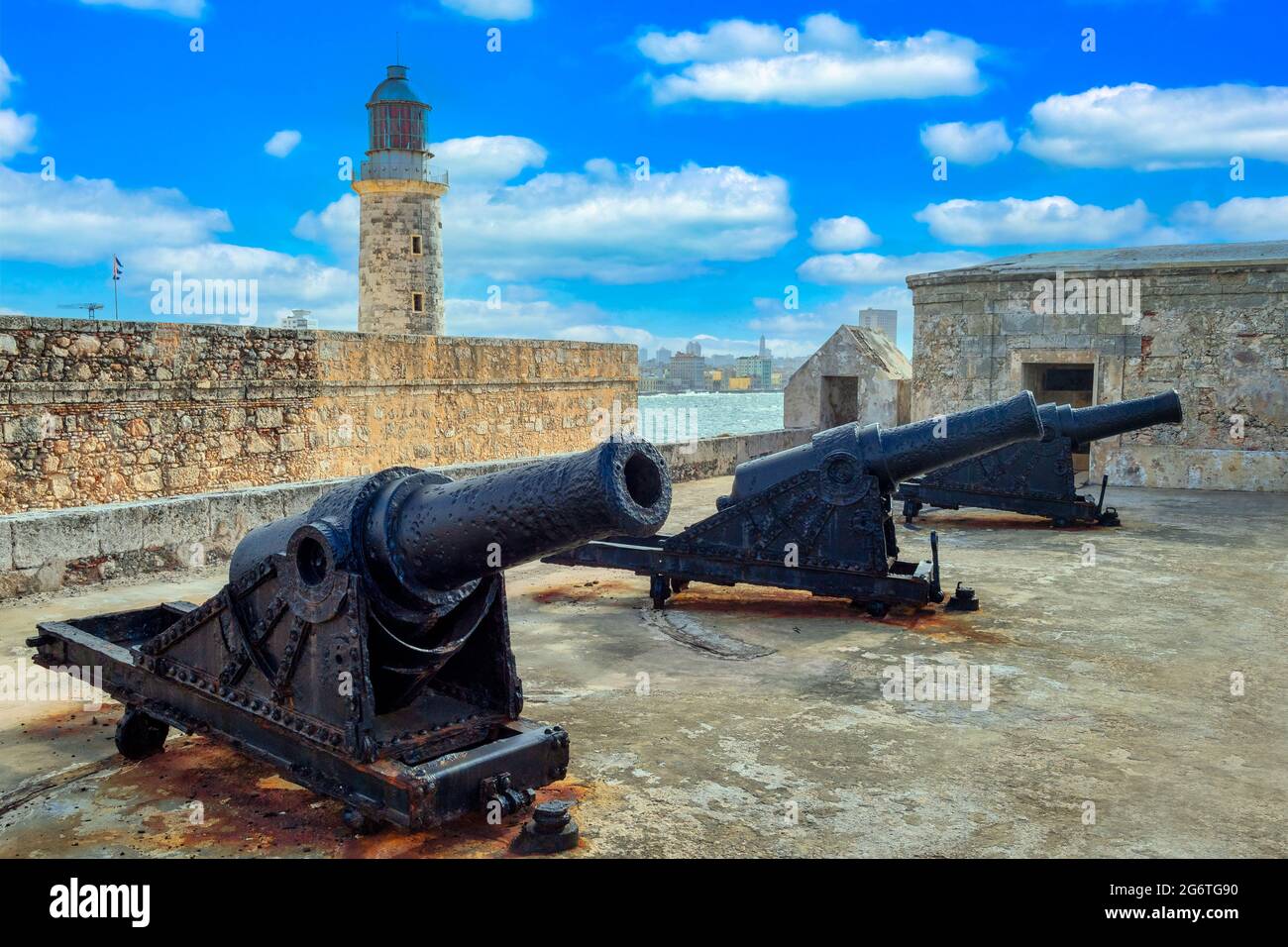 Caratteristiche architettoniche nel castello di El Morro, l'Avana, Cuba Foto Stock