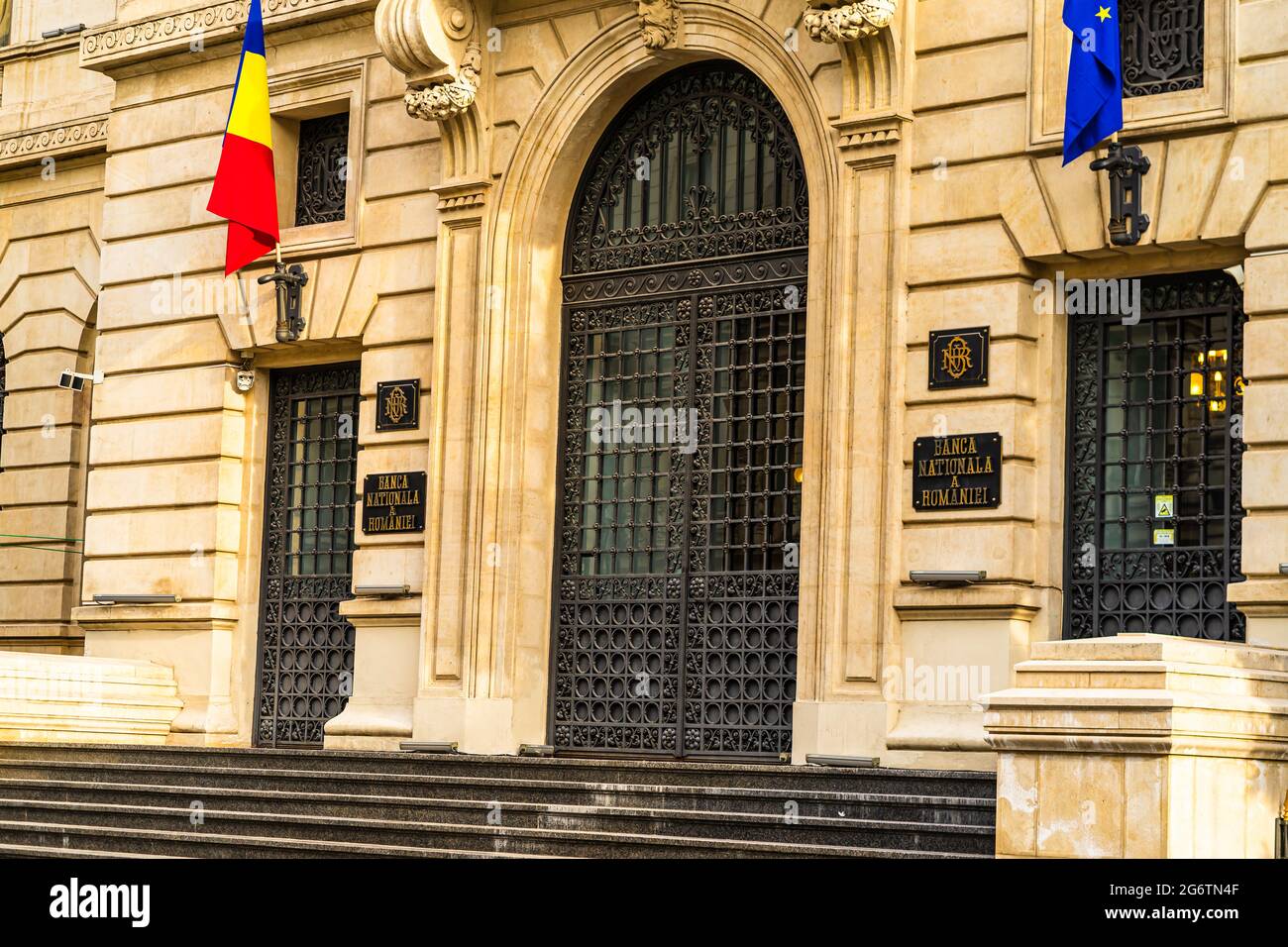 Banca nazionale di Romania (Banca Nationala a Romaniei). BNR è la banca centrale rumena. Sede centrale di BNR a Bucarest, Romania, 2020 Foto Stock