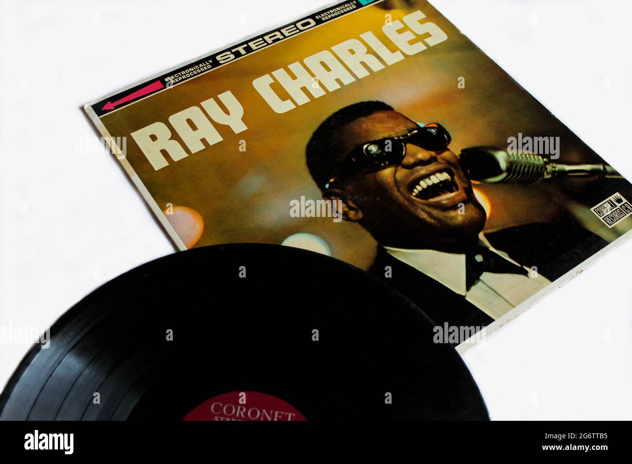 Funk and soul, blues e jazz artist, Ray Charles album musicale su disco LP con dischi in vinile. Copertina dell'album autotitestata Foto Stock