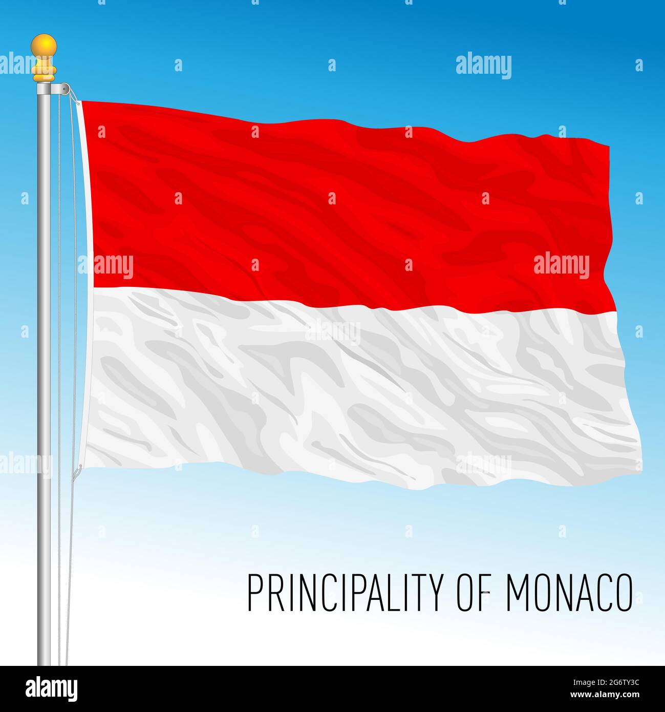 Bandiera nazionale ufficiale del Principato di Monaco, paese europeo, illustrazione vettoriale Illustrazione Vettoriale