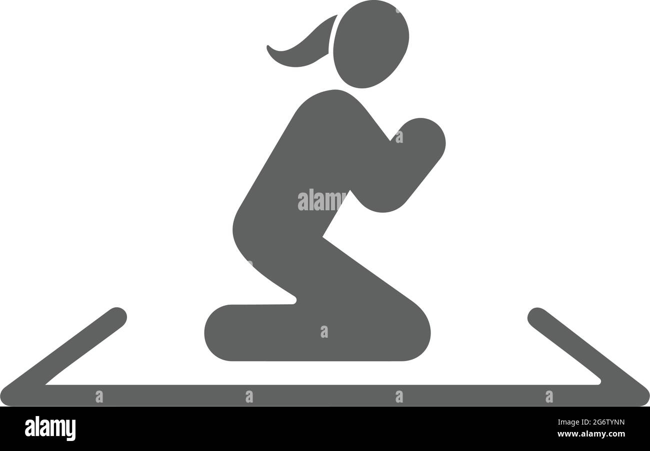 Icona preghiera, religione, preghiera - file EPS vettoriale. Ideale per supporti di stampa, Web, immagini di magazzino, uso commerciale o qualsiasi tipo di progetto di progettazione. Illustrazione Vettoriale