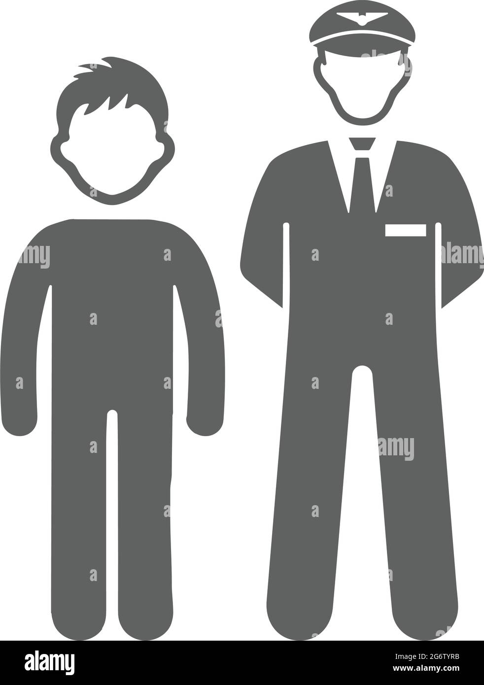 Icona polizia, persone, rapina - file EPS vettoriale. Ideale per supporti di stampa, Web, immagini di magazzino, uso commerciale o qualsiasi tipo di progetto di progettazione. Illustrazione Vettoriale