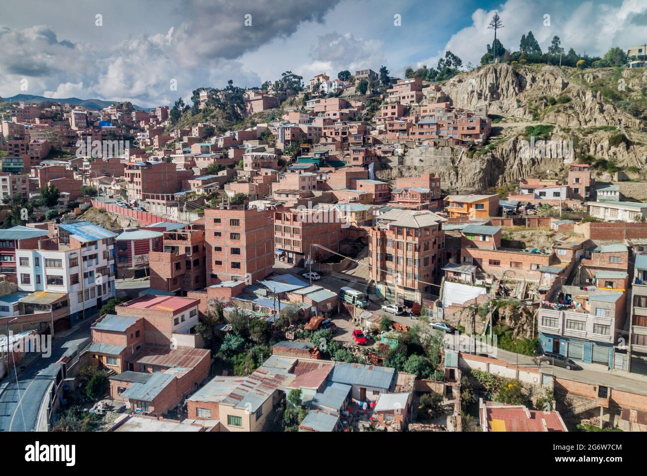 Vista aerea di La Paz in Bolivia Foto Stock