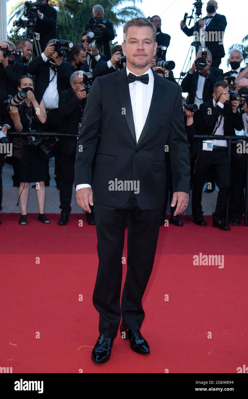 Matt Damon partecipa alla prima Stillwater come parte del 74a Festival Internazionale del Cinema di Cannes, in Francia, il 08 luglio 2021. Foto di Aurore Marechal/ABACAPRESS.COM Foto Stock