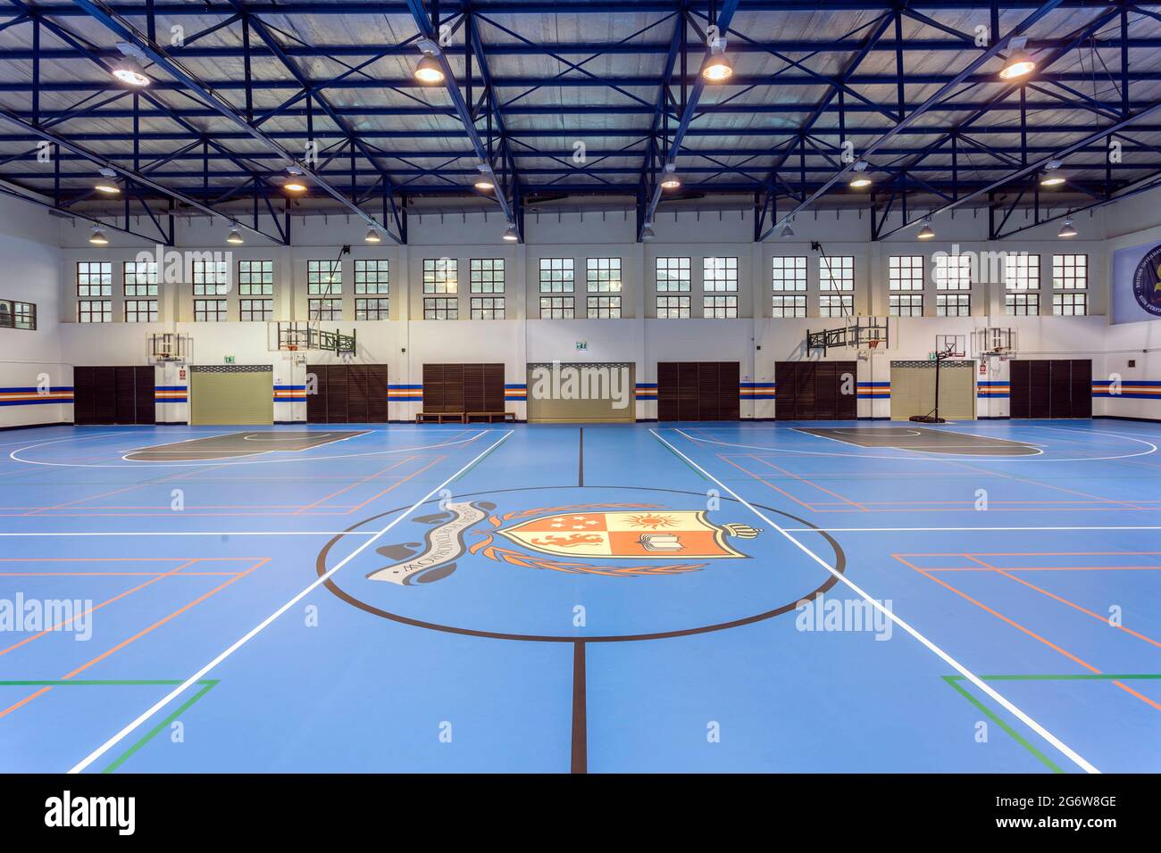 Interno della British International School palestra a Phuket, Thailandia. Foto Stock