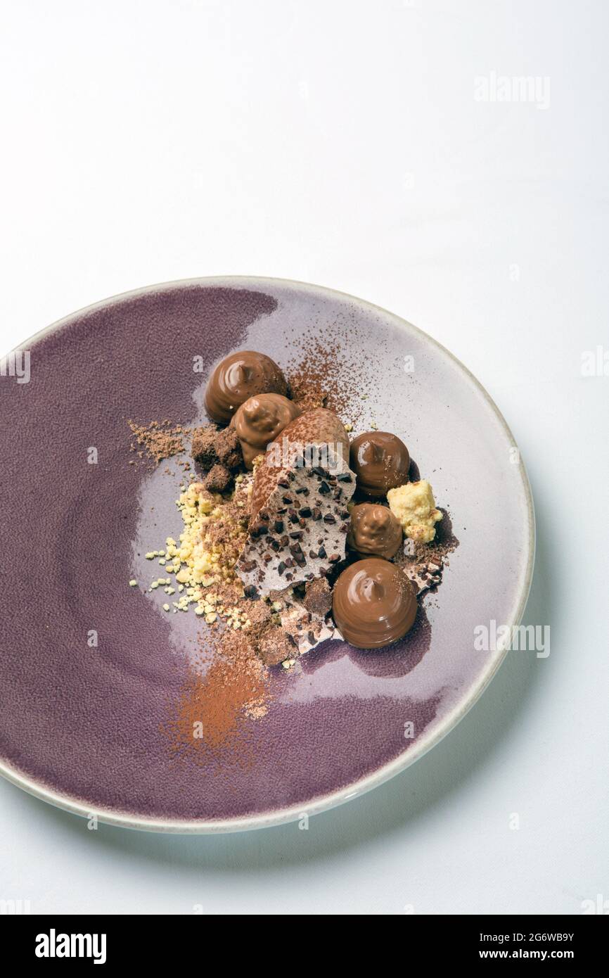 Morte di cioccolato Dessert piatto Foto Stock