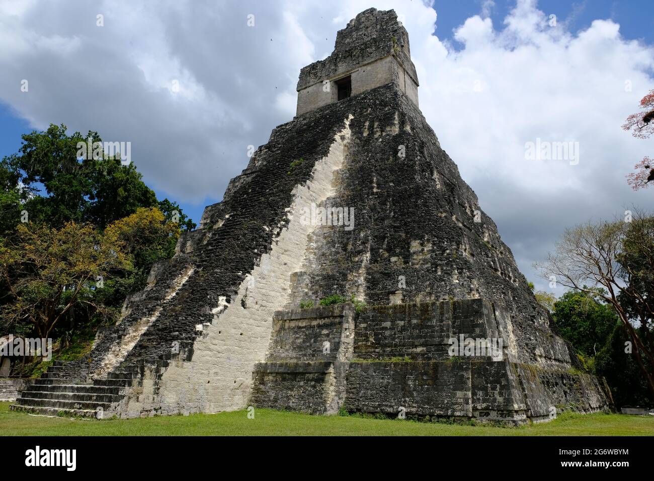 Parco Nazionale del Guatemala Tikal - la Grande Piramide del Tempio di Giaguaro - Templo del Gran Jaguar Foto Stock