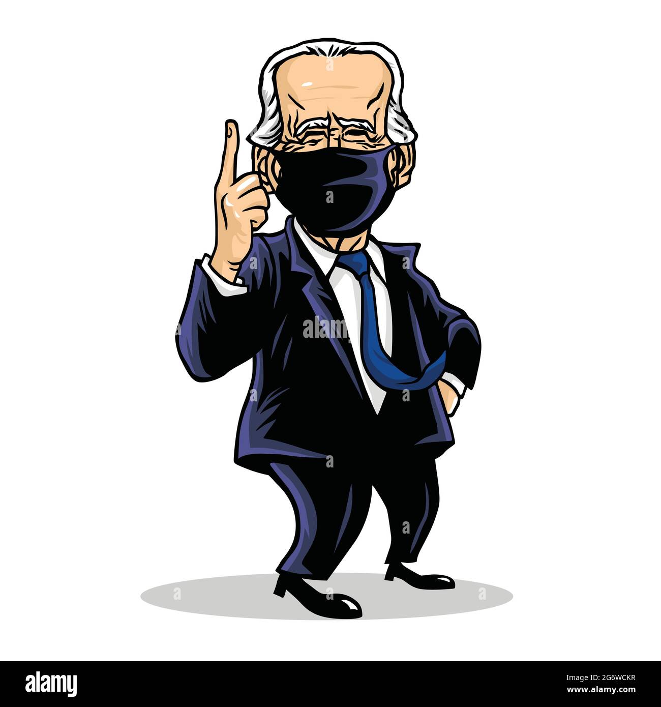 Joe Biden Presidente degli Stati Uniti d'America indossare maschera Cartoon Caricature Vector disegno Illustrazione. Washington, 27 aprile 2021 Illustrazione Vettoriale