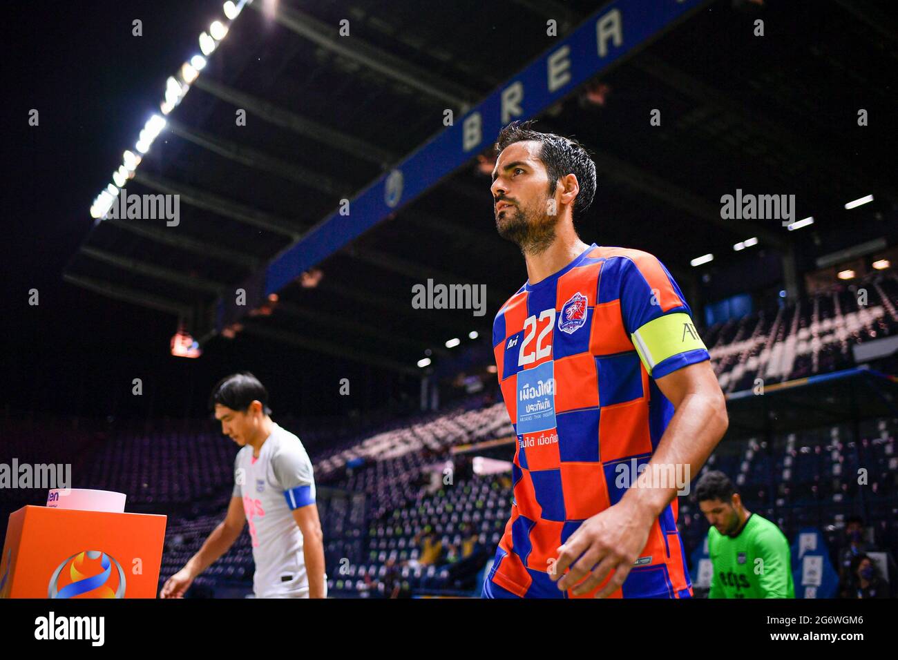 Buriram, Thailandia. 06 luglio 2021. David Rochela del Port FC visto durante la partita della AFC Champions League 2021 del Gruppo J tra Port FC e Kitchee SC al Buriram Stadium. (Punteggio finale; Port FC 1:1Cucine SC) (Foto di Amphol Thongmueangluang/SOPA i/Sipa USA) Credit: Sipa USA/Alamy Live News Foto Stock