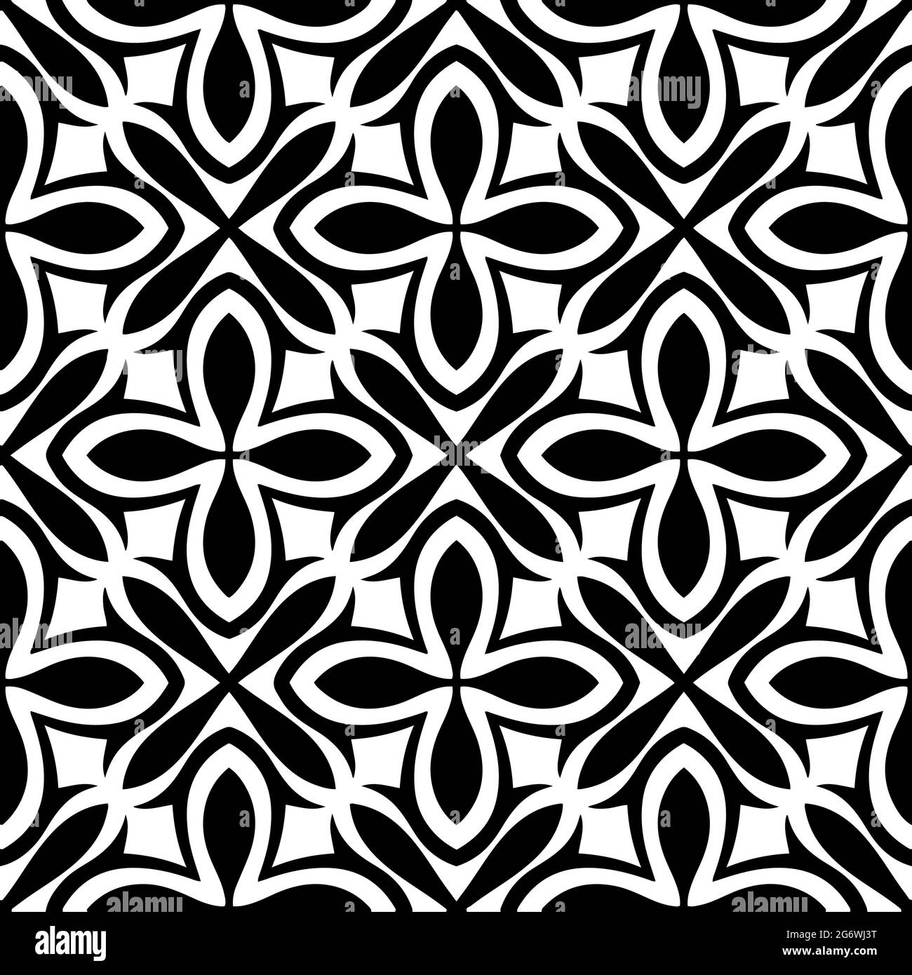 loral motivo senza giunture background.Geometric ornamento per sfondi e sfondi. Motivo in bianco e nero. Illustrazione Vettoriale