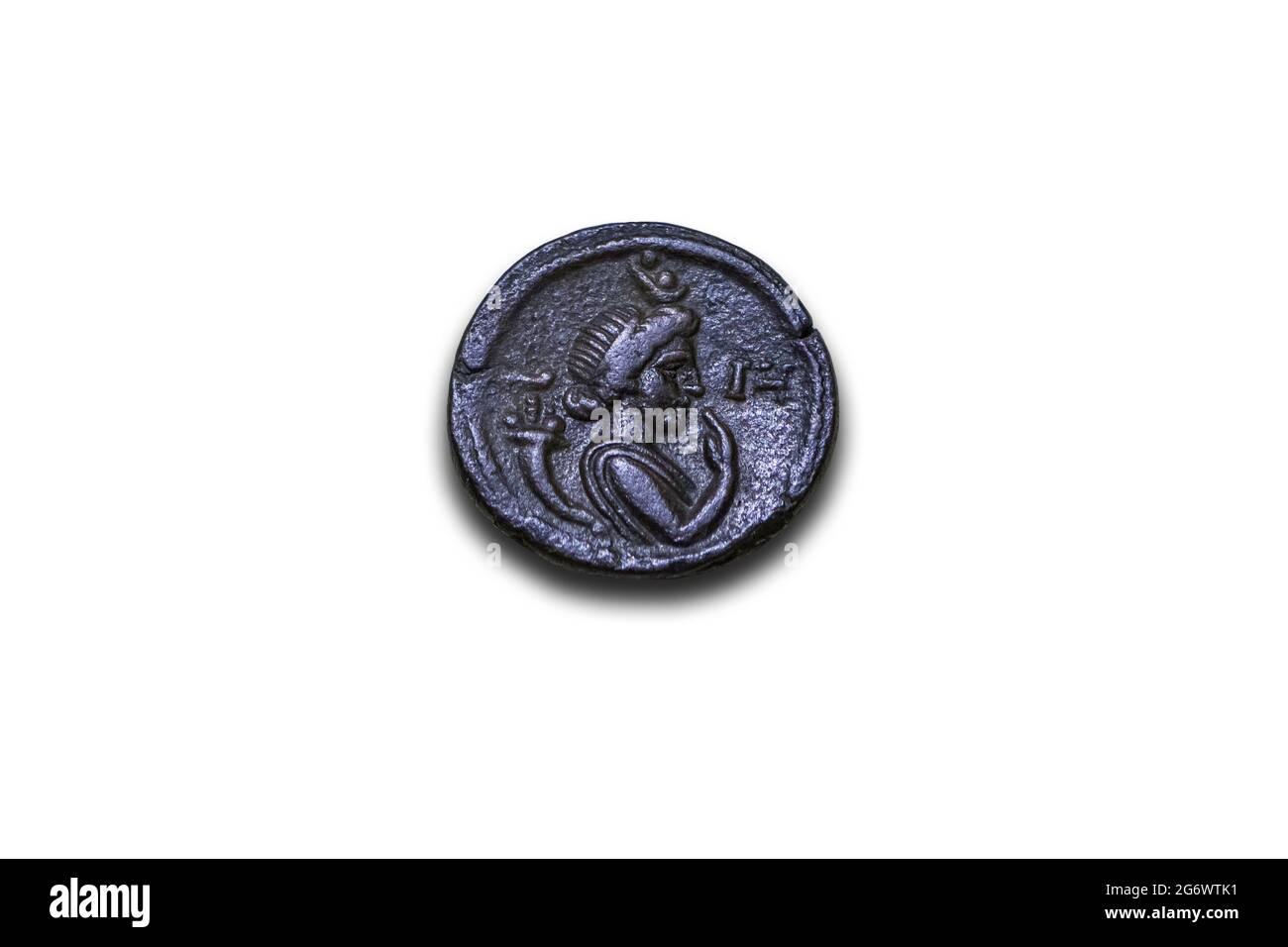 Madrid, Spagna - 6 marzo 2021: Harpocrates a Tetradrachm di Adriano. Alexandria, 132 AC. Museo Archeologico Nazionale, Spagna Foto Stock