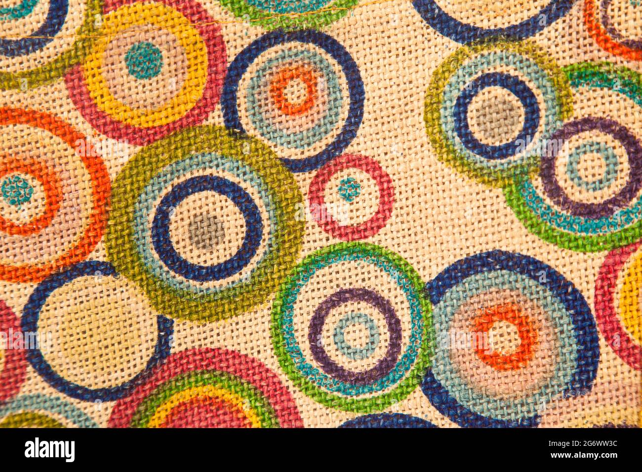 Tessuto tessuto tessuto tessuto colorato tessuto, alta qualità juta tessuto macro sparare Foto Stock