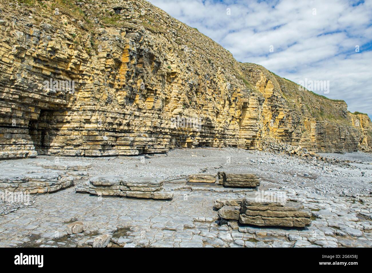 Llantwit principali scogliere e costa Glamorgan Heritage Coast Galles meridionale Foto Stock