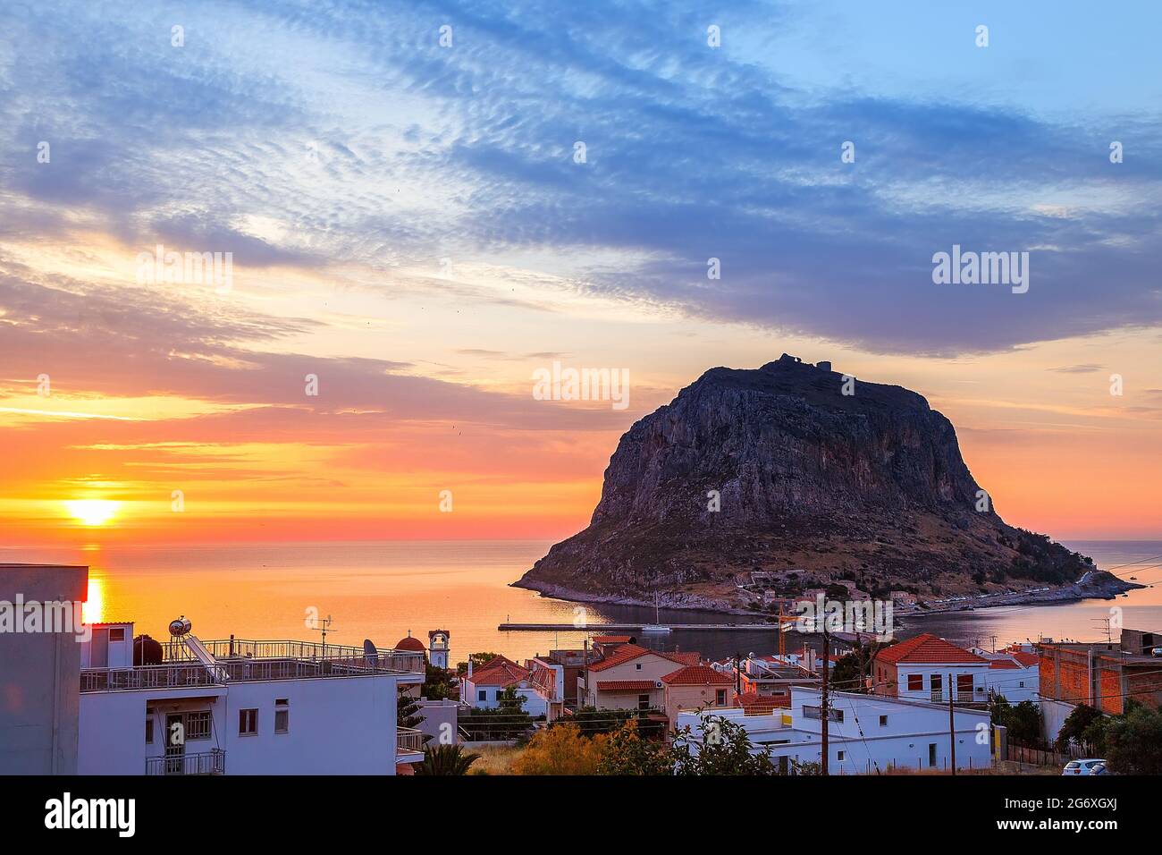 Monemvasia città nel Peloponneso, Grecia Foto Stock