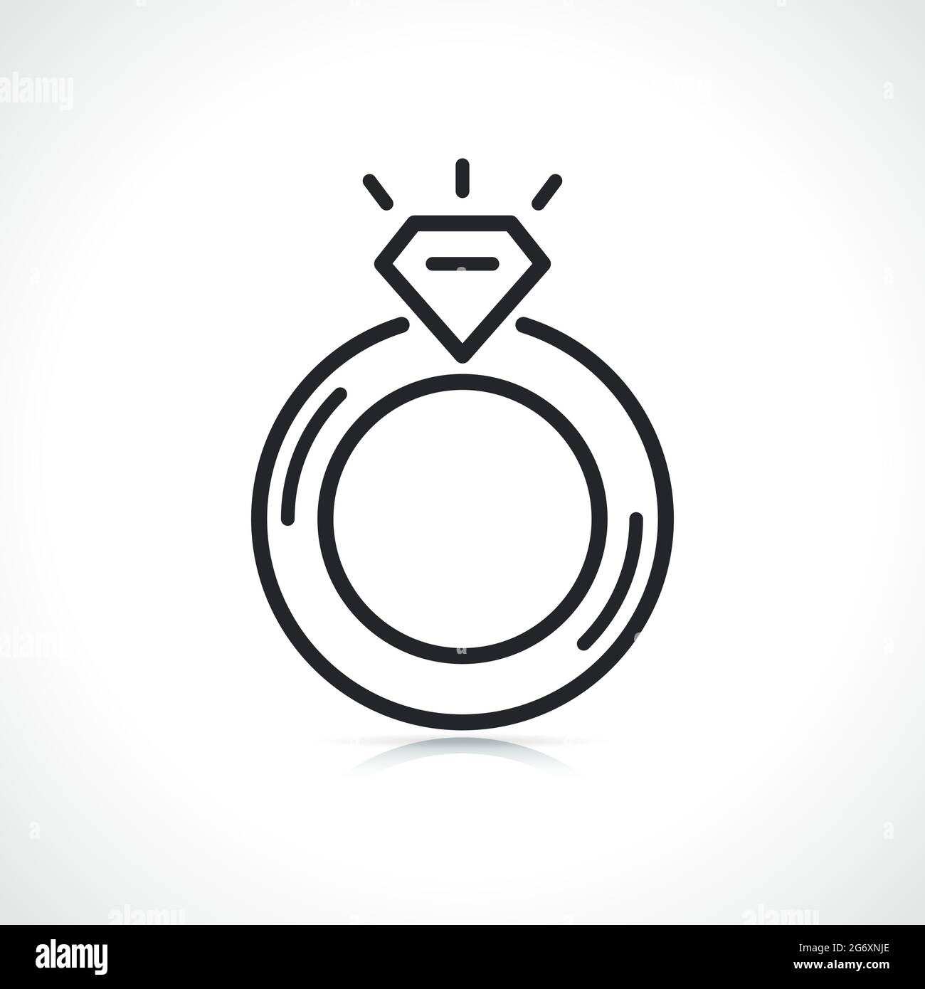 anello di gioielli sottile linea icona di design isolato Illustrazione Vettoriale